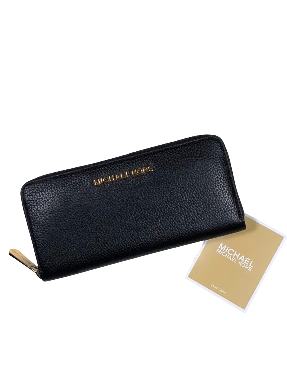 Michael Kors black pebbled leather wallet